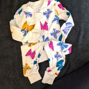 Organic Hanna Andersson Butterfly Zip Pajama 70cm 6-12 month